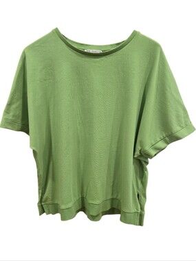Zara Apple Green Boxy Short Sleeve Tee Sz M